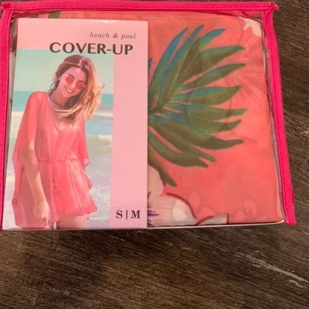 Blue‎ Start Coral Sheer Swimsuit Cover Up NWT Floral Tropical S/M